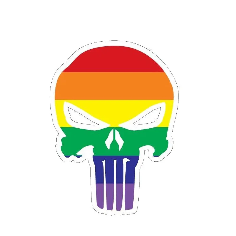 

New Skull Gay Reflective Car Stickers Decals High-quality Decoration Bodywork Windshield Lovely Sunscreen Suv Interior KK12*9cm