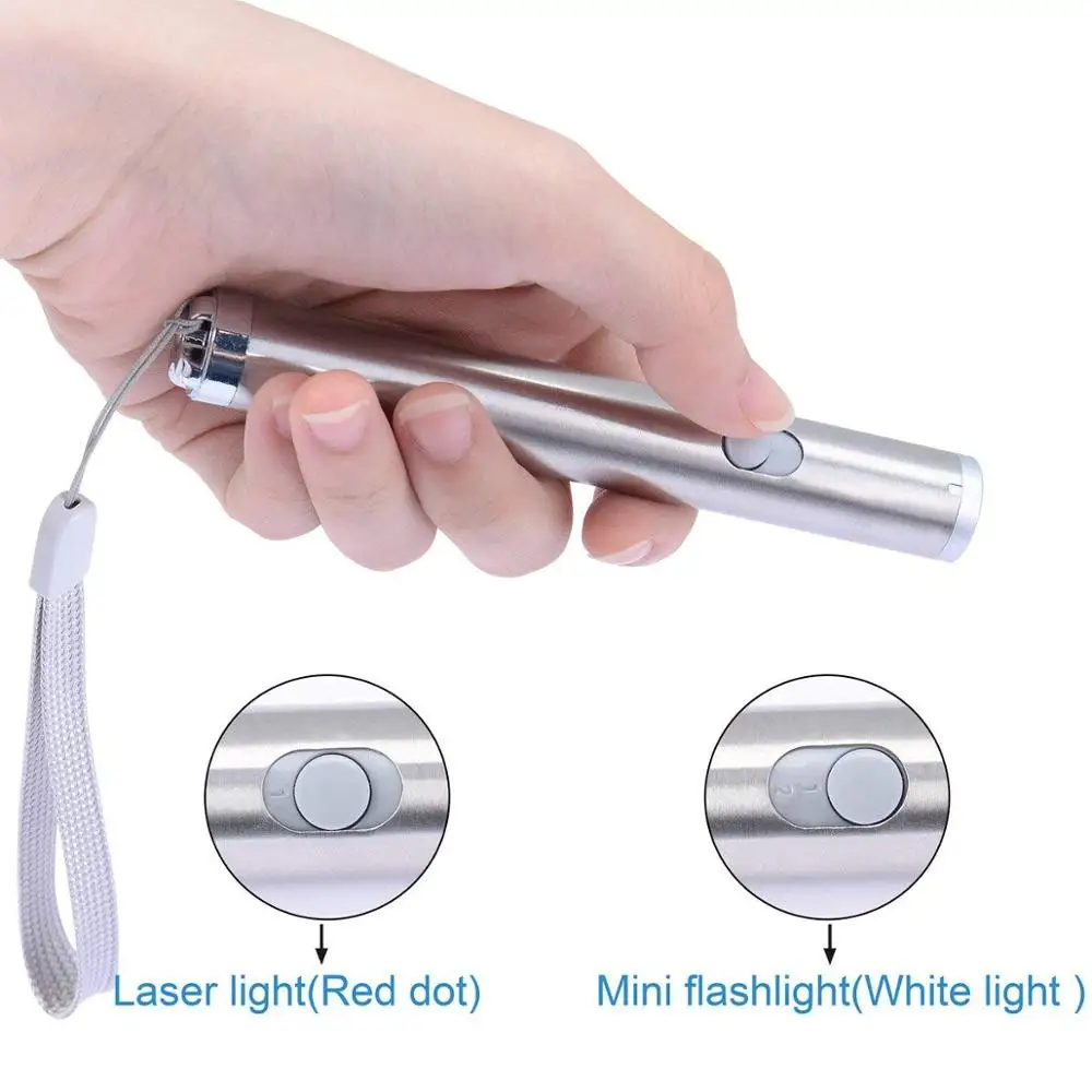 2 in 1 Multi Function Funny Cat Chaser Toys Mini Flashlight Laser LED Pen Light Pointers Pet | Спорт и развлечения