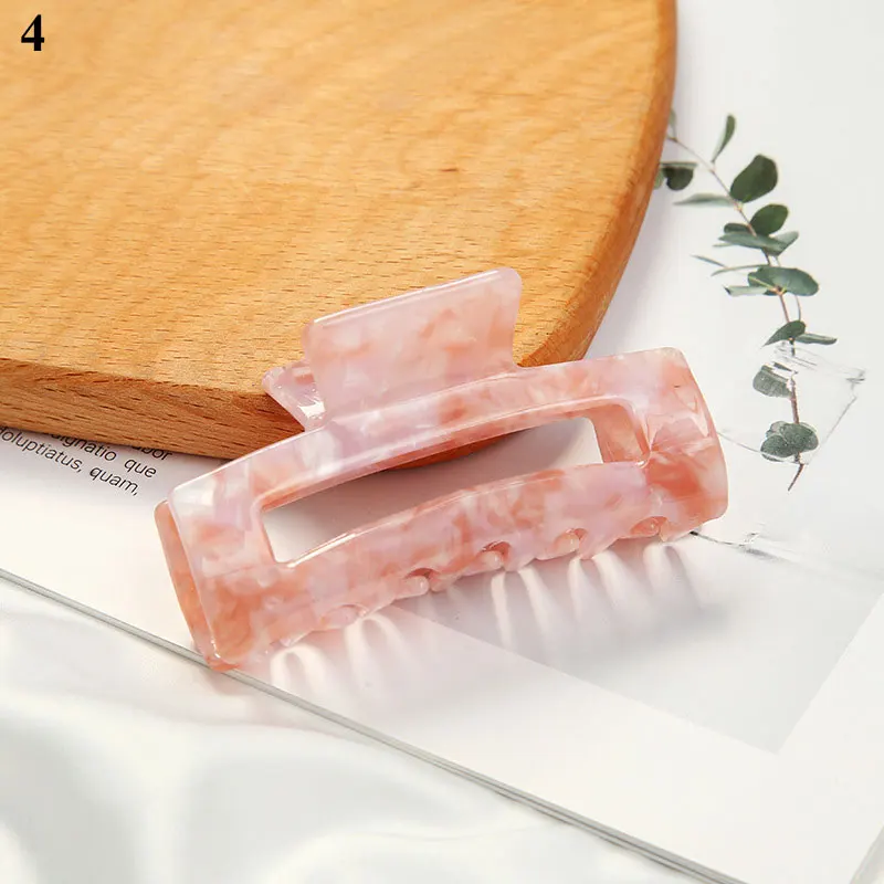 

Acetate Hair Claws Leopard Grain Hair Clamps Women Vintage Hair Clip Large Square Hair Crabs Clip Geometric Hair Accessories