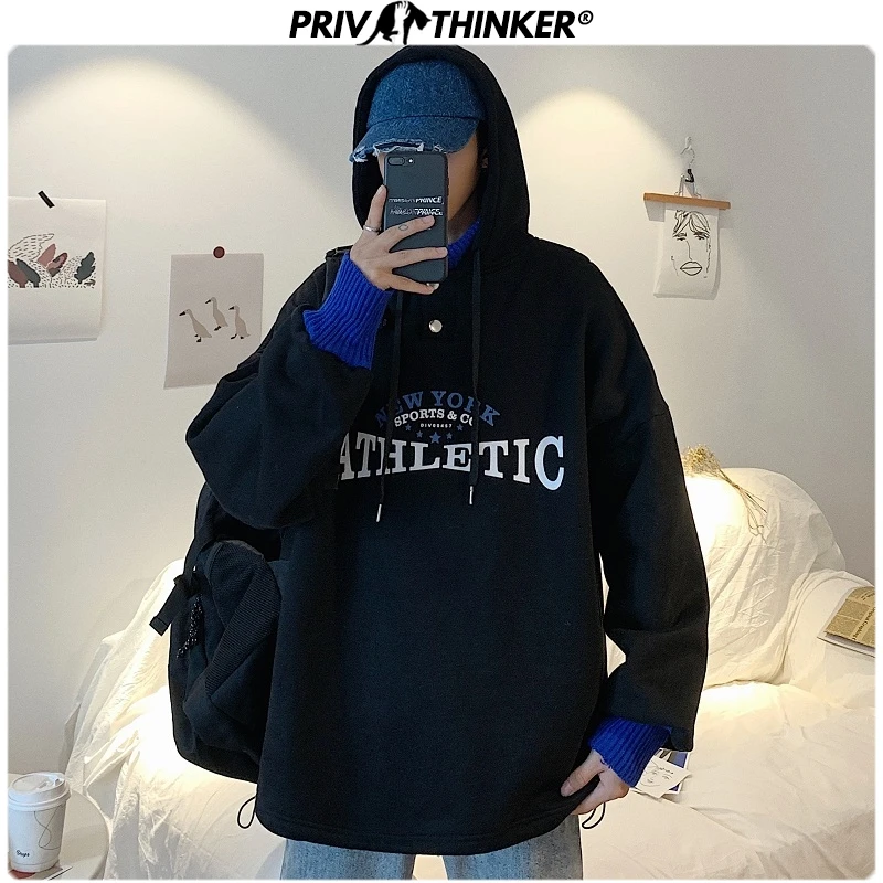 Privathinker мужские осенние повседневные толстовки с буквенным принтом мужская мода