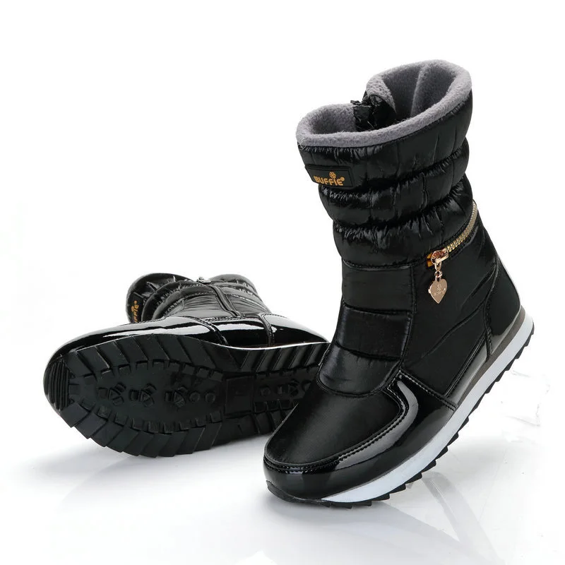 HOKSVZY/женские теплые зимние ботинки на платформе и толстом каблуке Синие Зимние со