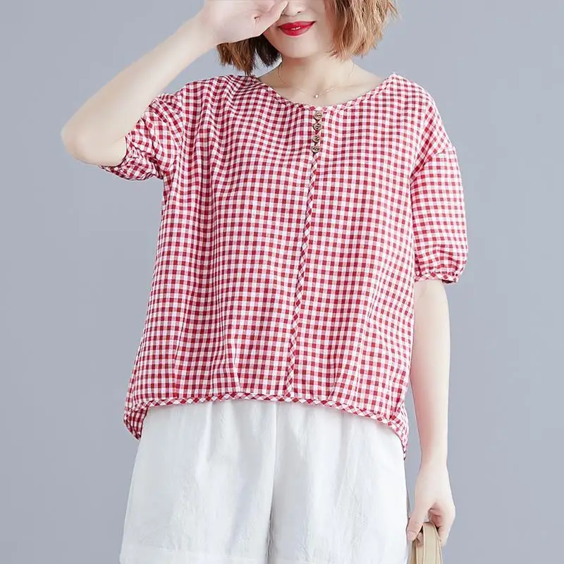 

2021 Summer Fashion Print Blouse Pullover Ladies V-Neck Tops Female Women's Short Sleeve Shirt Blusas Femininas Clothing X171