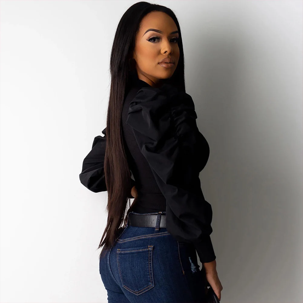 Bikitique женские топы элегантный пуловер с длинным рукавом Повседневная однотонная