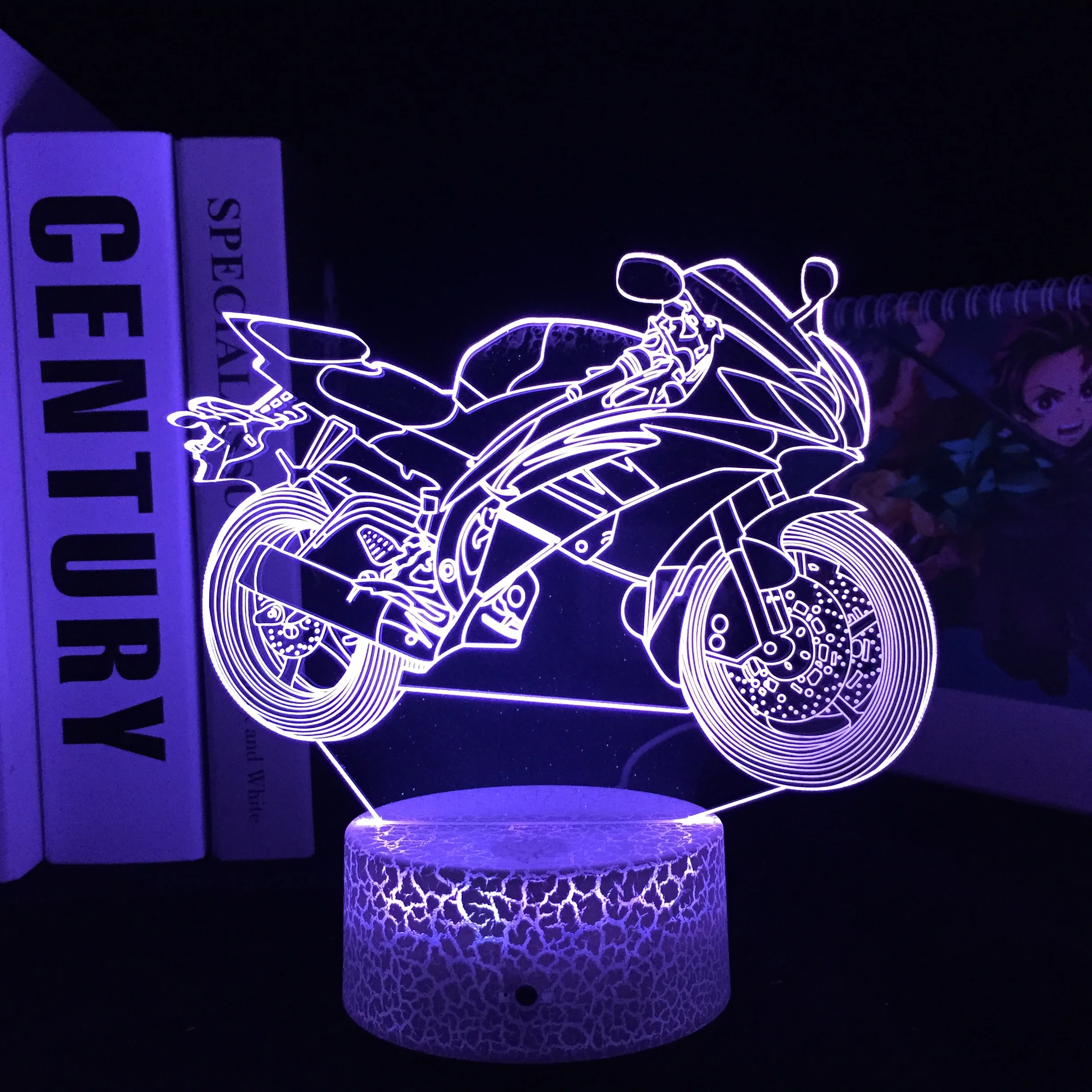 

3D Illusion Lamp Motocycle Nightlight for Child Bedroom Decor Color Changing Atmosphere LED Night Light Birthday Gift Dropship