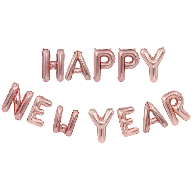 

2022 Happy New Year Balloon Banner Party Event Decor 16 Inch Hanging Gold Mylar Globos