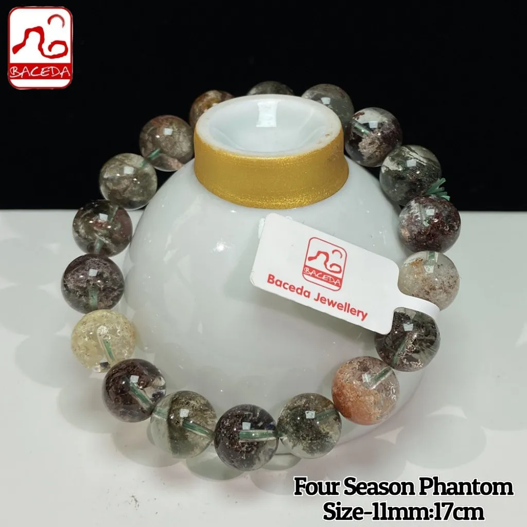 

Браслет Baceda из натуральных кристаллов четырехсезонного фантомного кварца может стимулировать ваш саморост, рассеивать отрицательную энер...