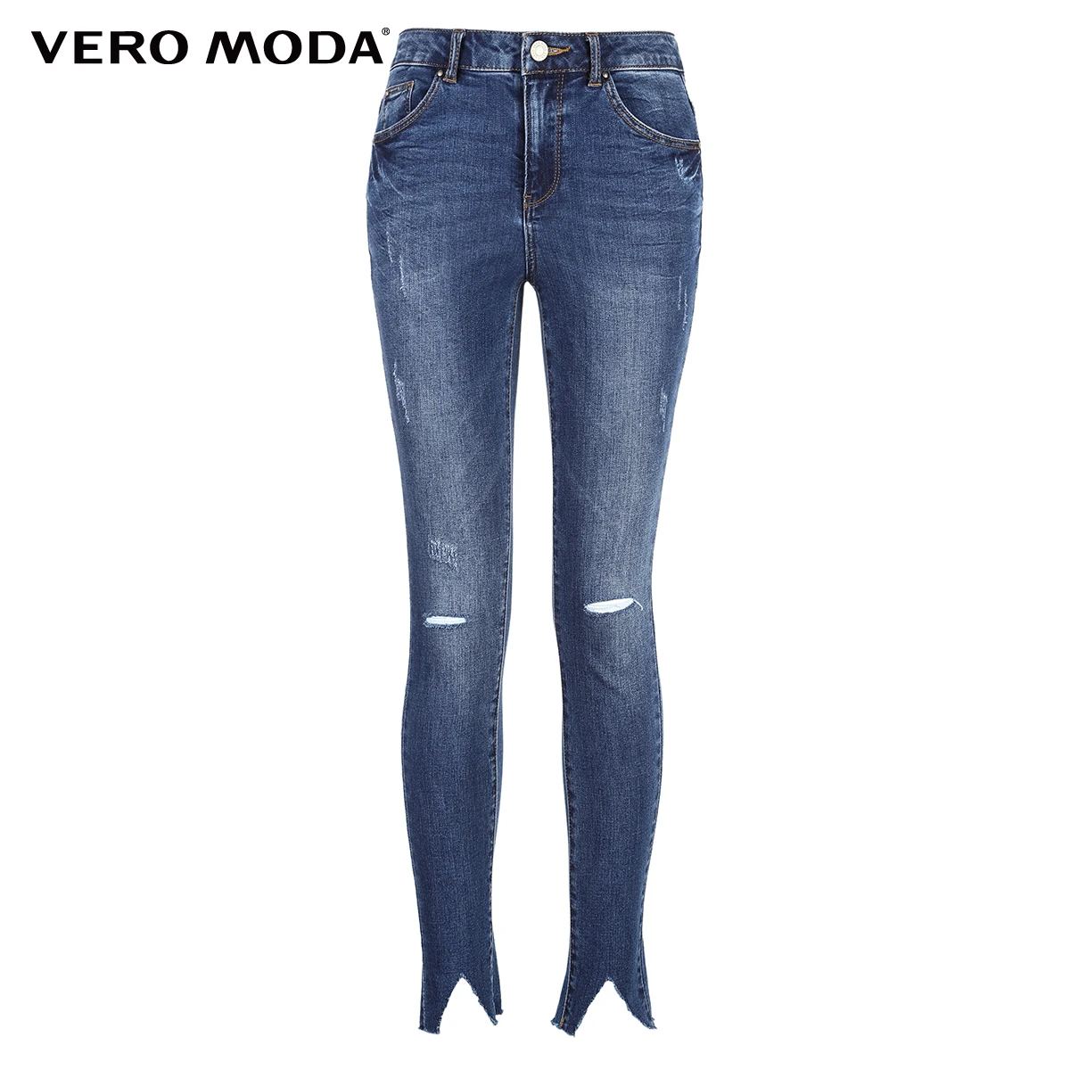 Vero Moda женские облегающие Стрейчевые джинсы из лайкры с потертостями на манжетах | 319149550