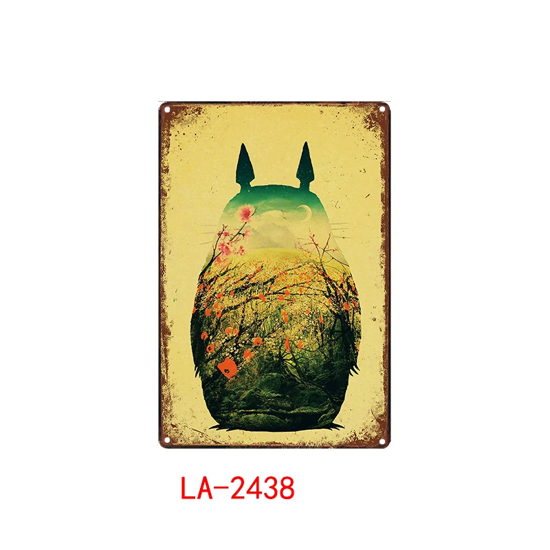 

Hayao Miyazaki Totoro Metal Poster Plaque Metal Vintage Classic Movie Metal Tin Sign Wall Decor for Bar Iron Painting