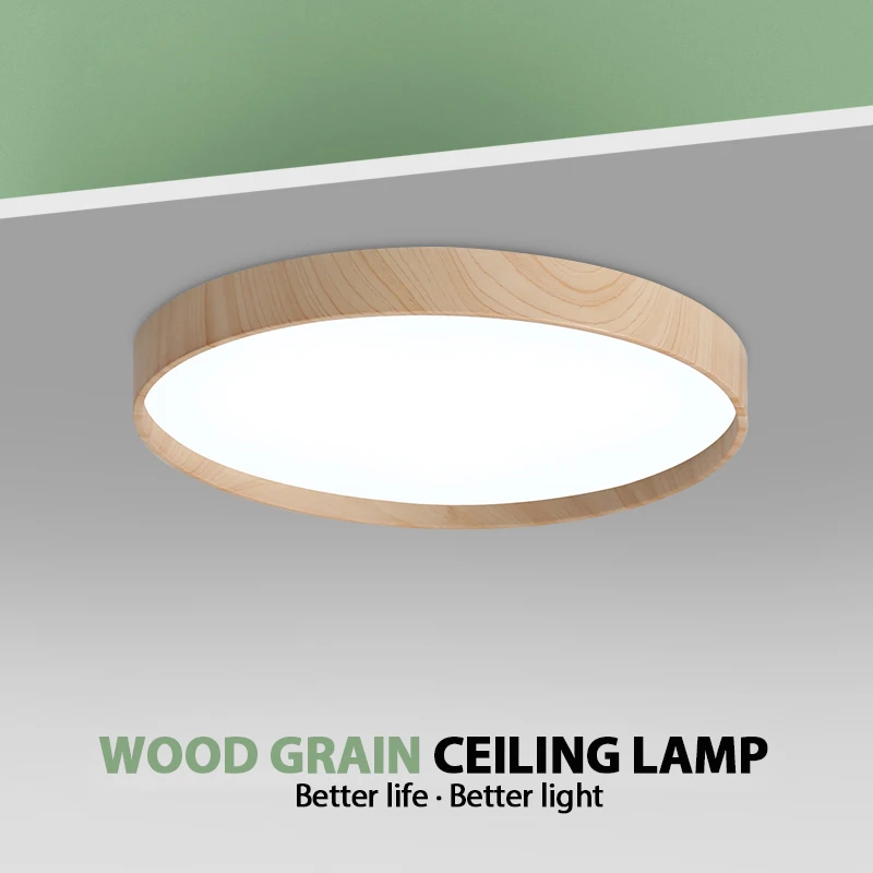 

Wooden Ceiling Lights Remote Control Minimalist Decorative Ceiling Lamps Panels 24W 36W Living Room Bedroom Corridor Luminaire