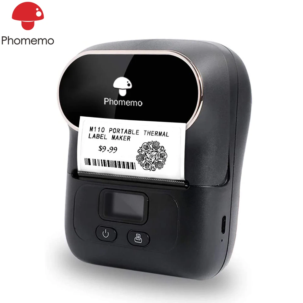 Оригинальный портативный Bluetooth Термопринтер для этикеток Phomemo M110 совместим с iOS и