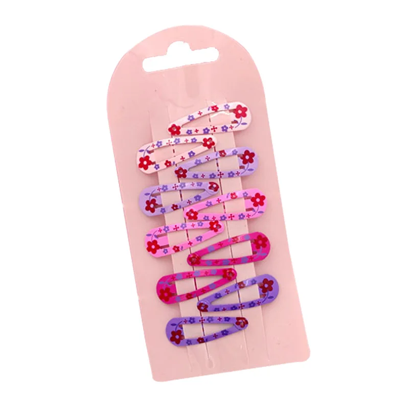 10Pcs Hairpins Snap Hair Clips for Children Girls Cartoon Accessories Baby Cute Clip Pins Floral Pattern Barrette | Детская одежда и