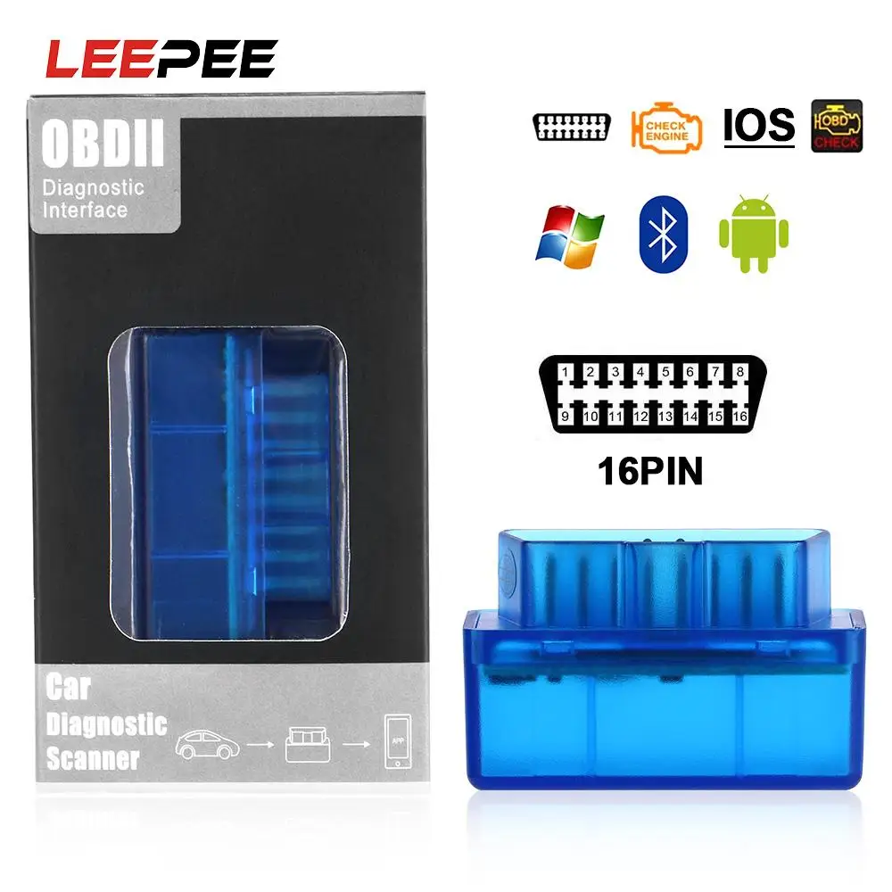 

LEEPEE Mini ELM327 OBD2 Car Diagnostic Scanner Bluetooth Code Reader Repairing Tools For Android Windows IOS