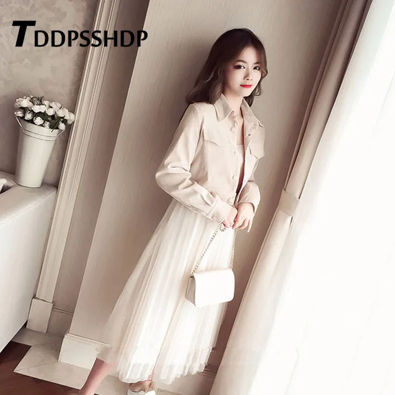 2019 3 цвета на выбор женское платье с верхней одеждой милые повседневные женские