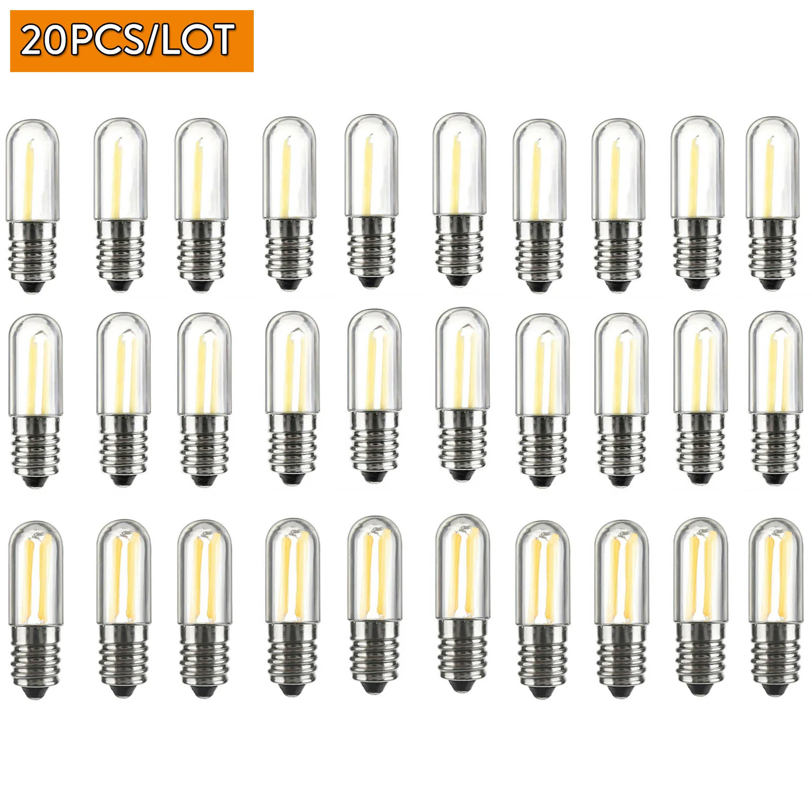 

Миниатюрные светодиодсветодиодный лампы накаливания E12 с регулируемой яркостью, 20 шт., 1 Вт, 2 Вт, 4 Вт, лампы для холодильника, морозильной кам...