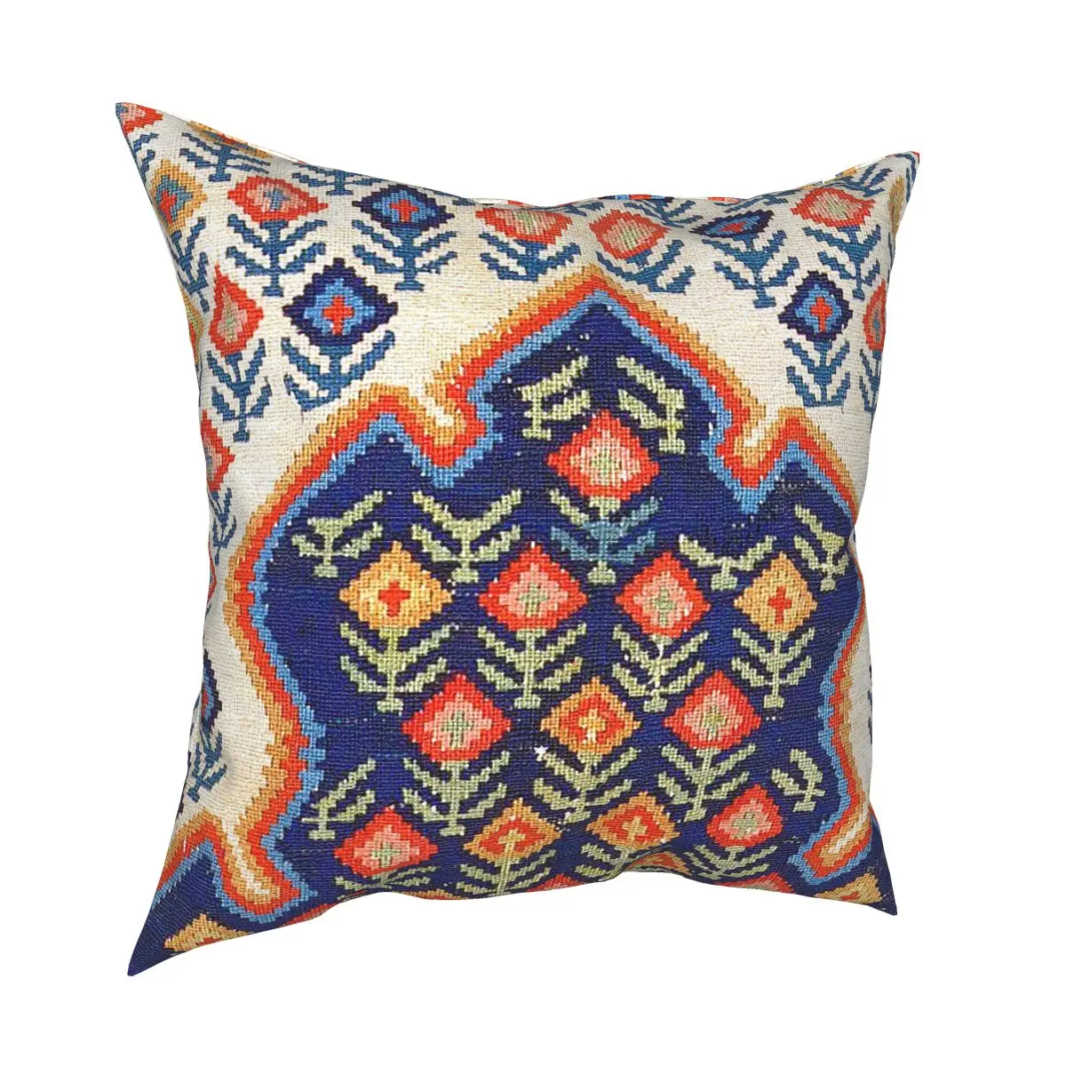 

Antique Floral Persian Rug Square Pillow Case Decorative Pillow Boho Bohemian Turkish Kilim Ethnic Tribal Decor Funny Pillowcase