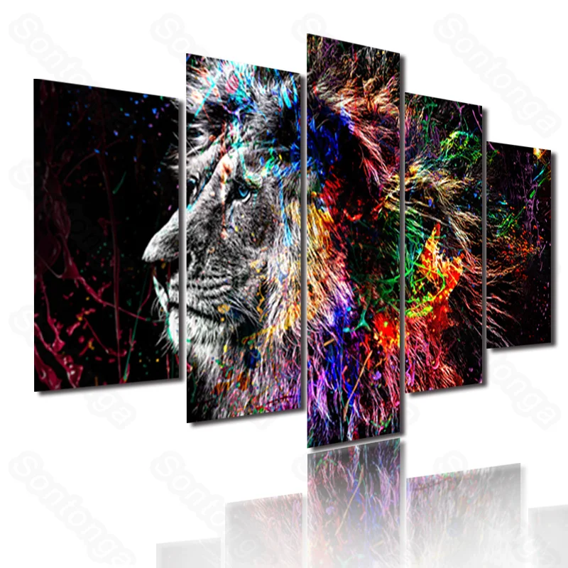 

Lion Art Bright Graffiti Simple Style Modern Home Decoration Art Poster Decorative Painting Porch Living Room Corridor
