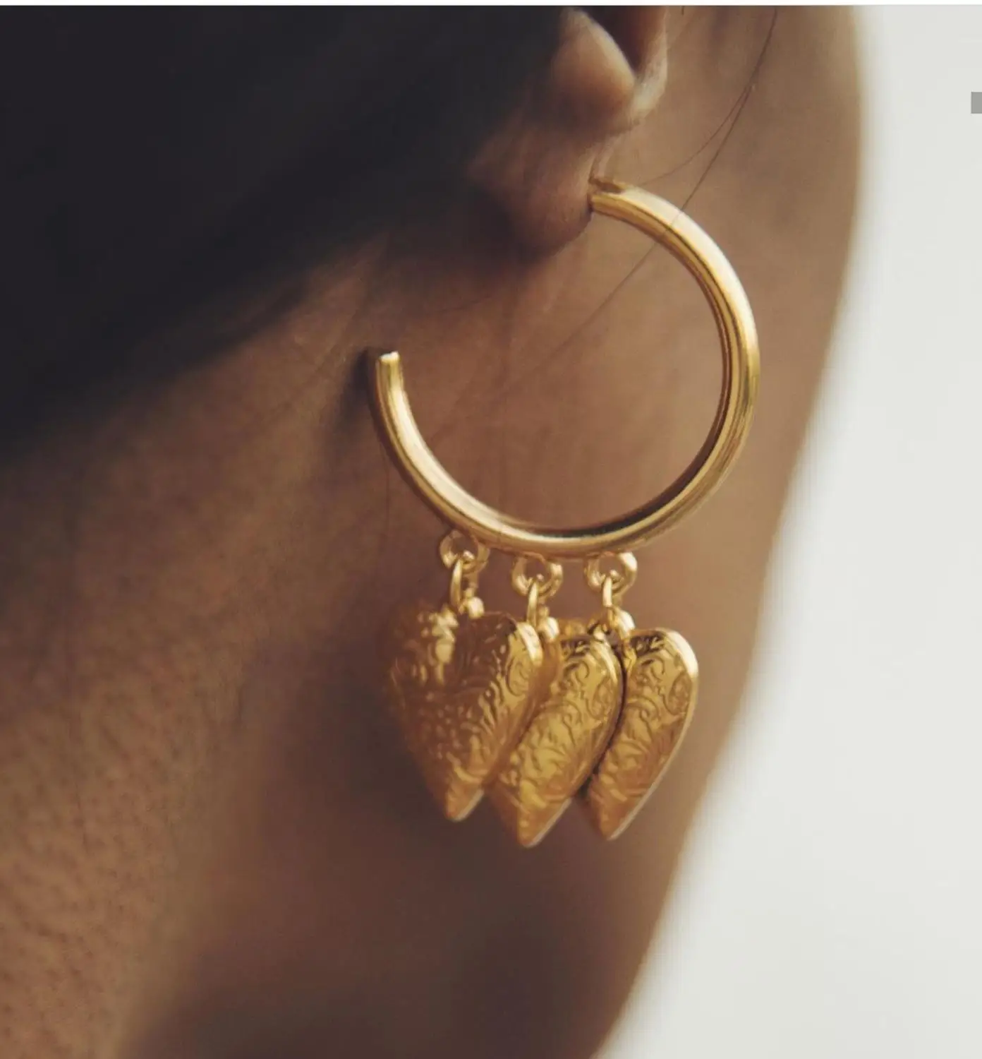 Новинка 2020 винтажные серьги кольца с тиснением Haert для женщин богемное Золотое