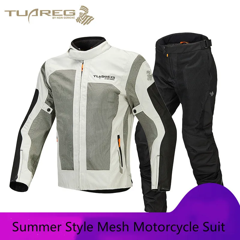 

Tuareg Summer Motorcycle Riding Clothing Mesh Breathable Suit Men's Women's Motorcycle Racing Suit Removable Waterproof Lining