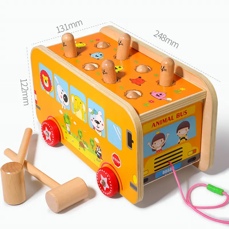 Игрушки для детей 2 в 1 виде автобуса с животными игрушки крот Счастливый бой