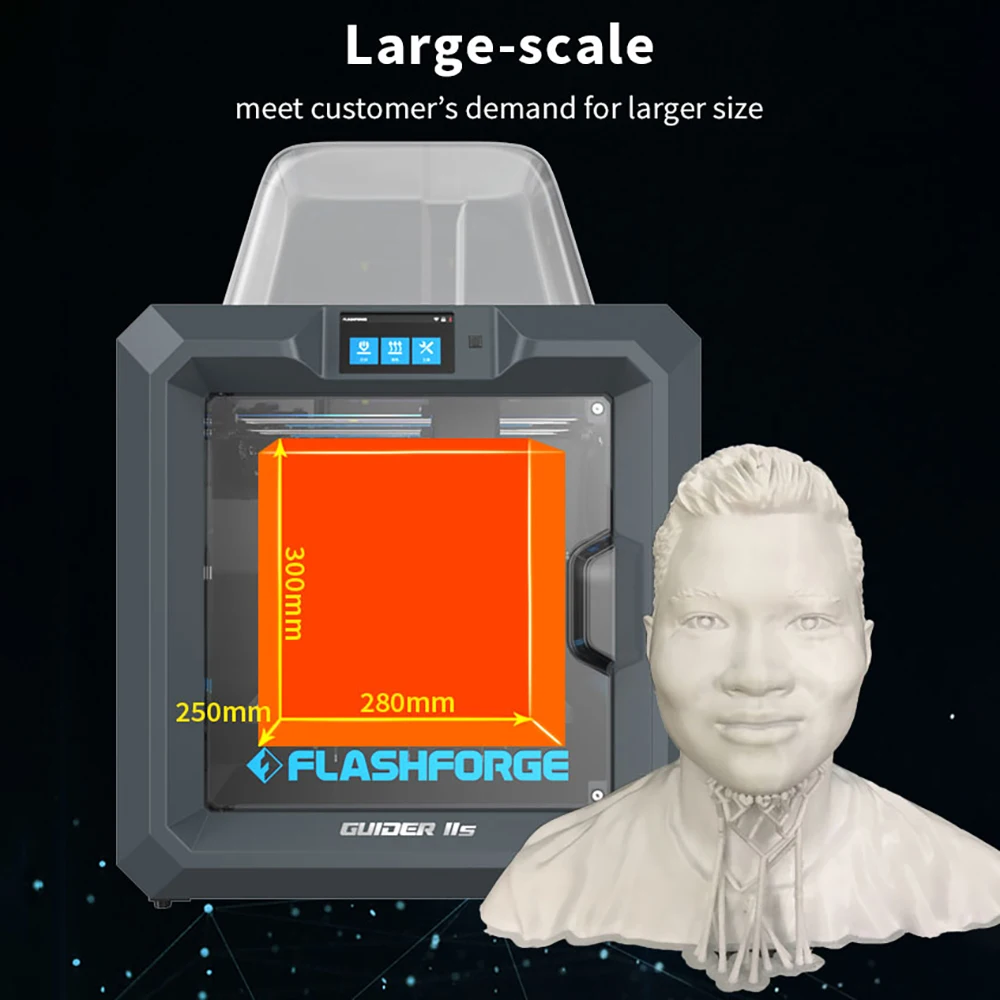 

Flashforge Guider 2s High Precision 3D Printer with Webcam Industrial Impresora 3d Resume Printing Power Failure Cloud Printing
