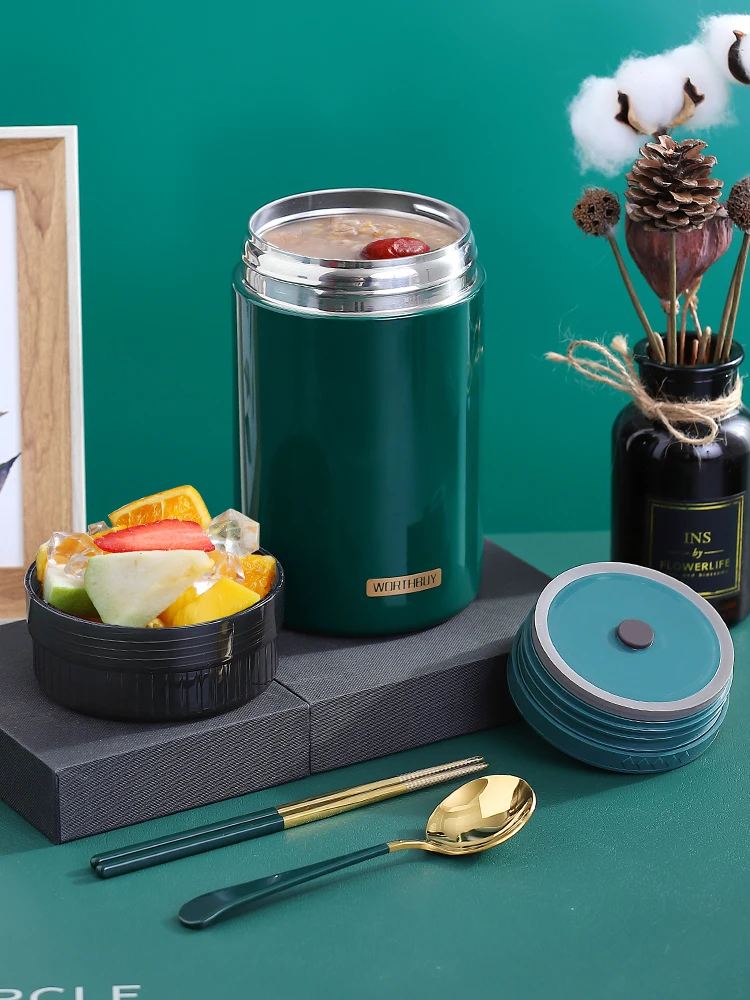 Нержавеющая сталь Ланч бокс термос герметичный контейнер для еды теплее