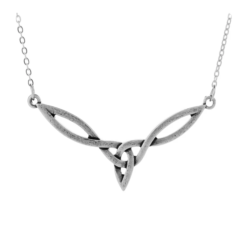 Модное большое ожерелье с кулоном в виде креста Ирландский Узел художественное