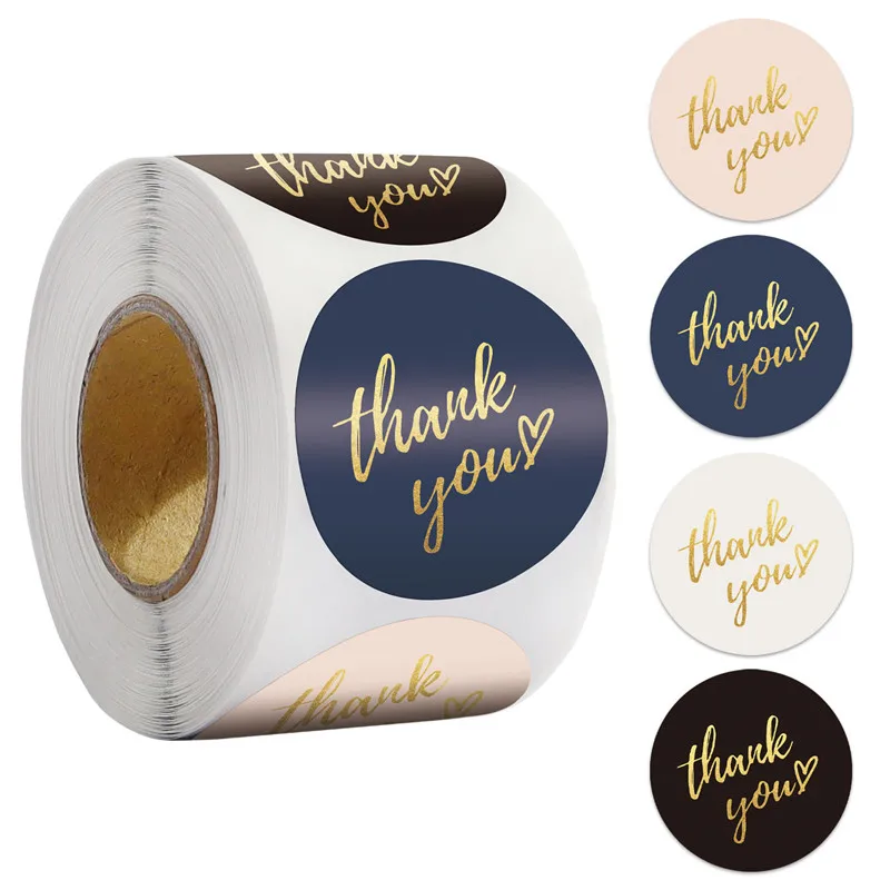 

Круглые этикетки из крафт-бумаги «Thank You», 500 шт.