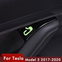 heenvn model3 car door open exit luminous sticker kit for tesla model 3 decal button reminder accessories model three y modely