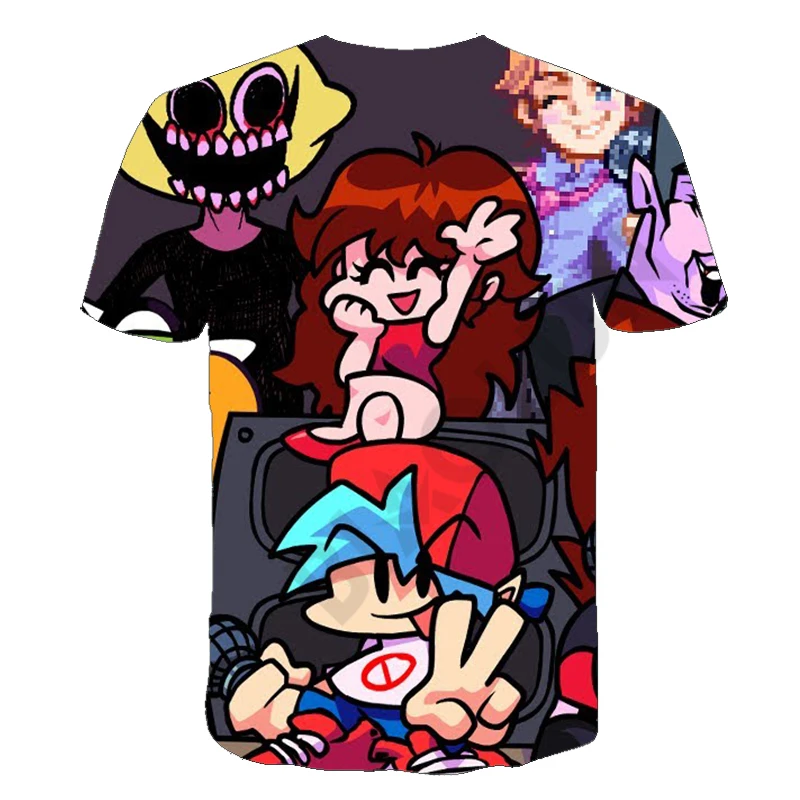 Camiseta de manga corta para ni&ntilde;os y ni&ntilde;as, camisa con estampado de Anime de dibujos animados, Popular, juego de m&uacute;sica, el viernes por la noche, 3D-1
