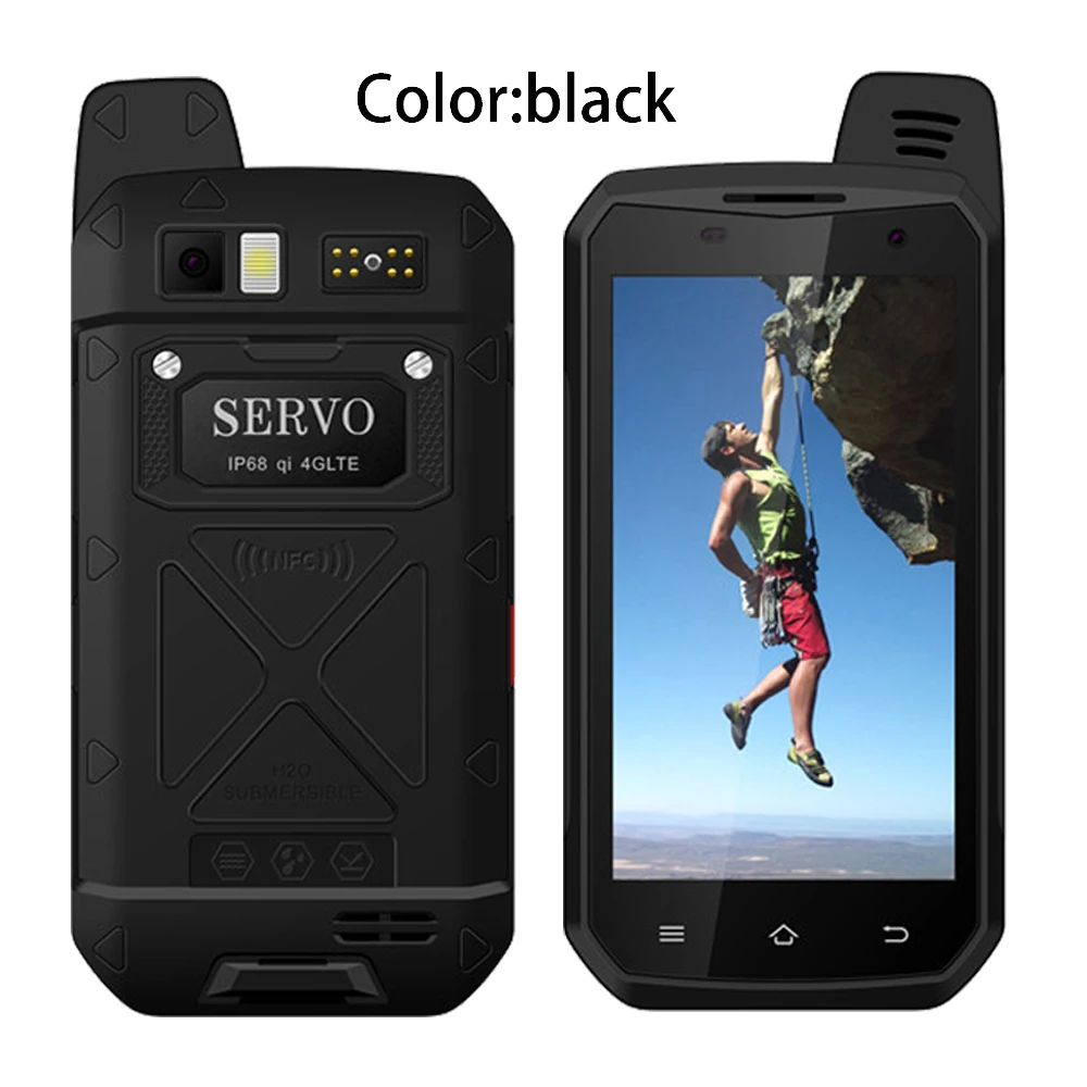 Black SERVO смартфон 4," MTK6755 Восьмиядерный rom 64 Гб 4G LTE 13 МП 5000 мАч поддержка мобильного телефона Беспроводная рация IP68 - Цвет: Black