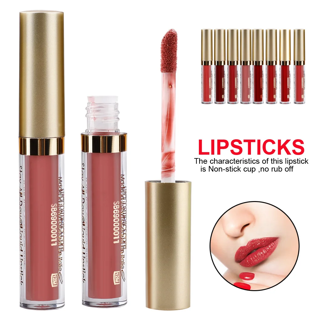 8 шт./компл. стойкий блеск для губ женский Матовый Мини Блеск Губная помада