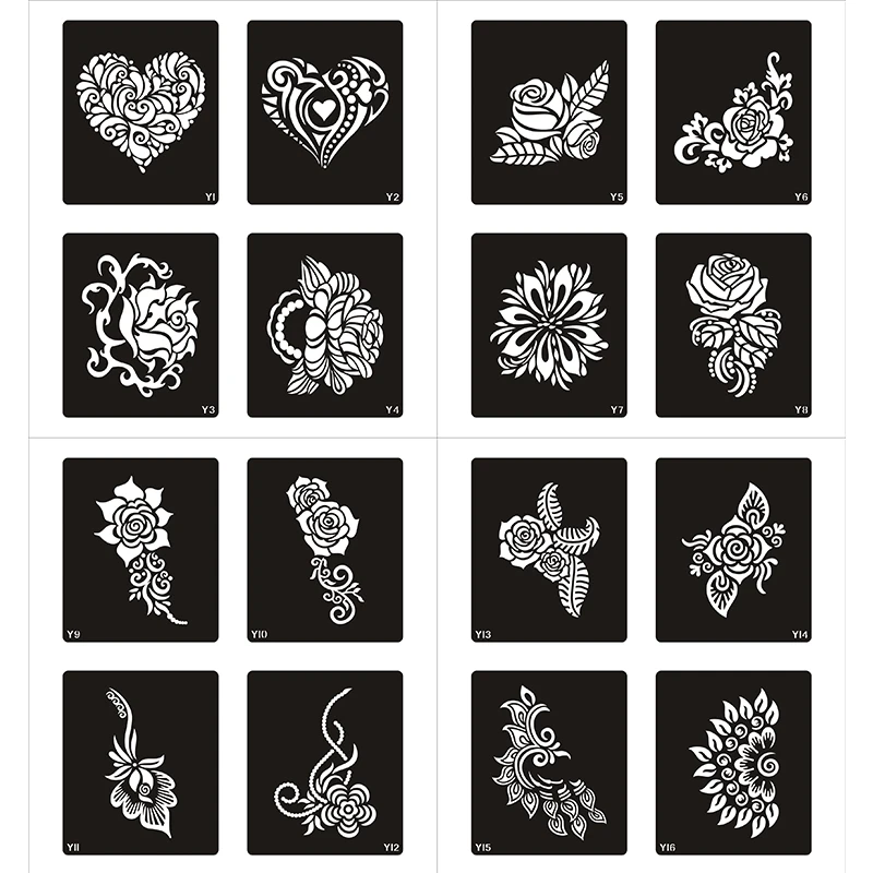 

Temporary Airbrush Festival Art Reusable Tattoo Stencil Airbrush Stencils Template Booklet Set Album Makeup Body Art