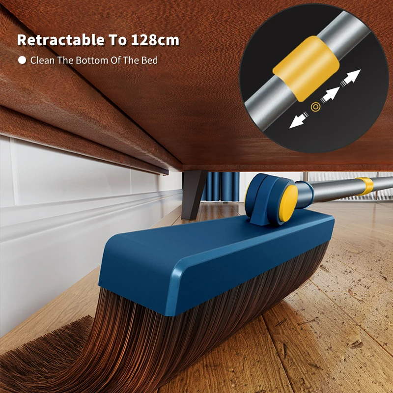 JOYBOS-Juego de escoba y recogedor para el hogar, cepillo de limpieza de suelo de acero inoxidable extensible a prueba de viento, peine de dientes suave JS2-3