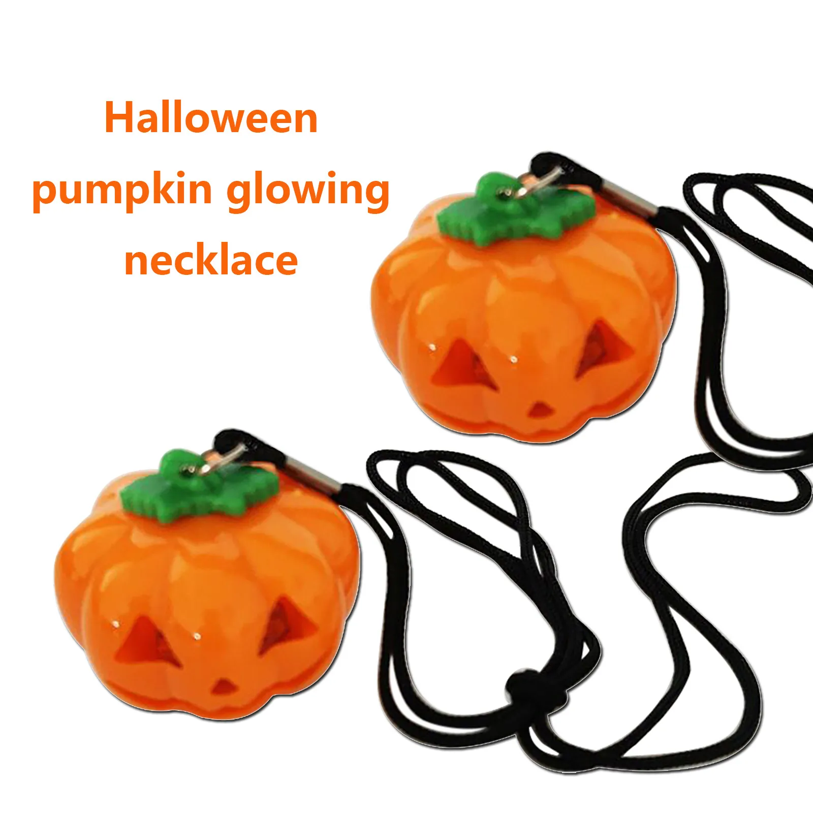 Collar de Noche de Brujas con calabaza iluminada, recuerdos de fiesta de Halloween para ni&ntilde;os, suministros de fiesta naranja, juguetes iluminados, juguete de Halloween-0