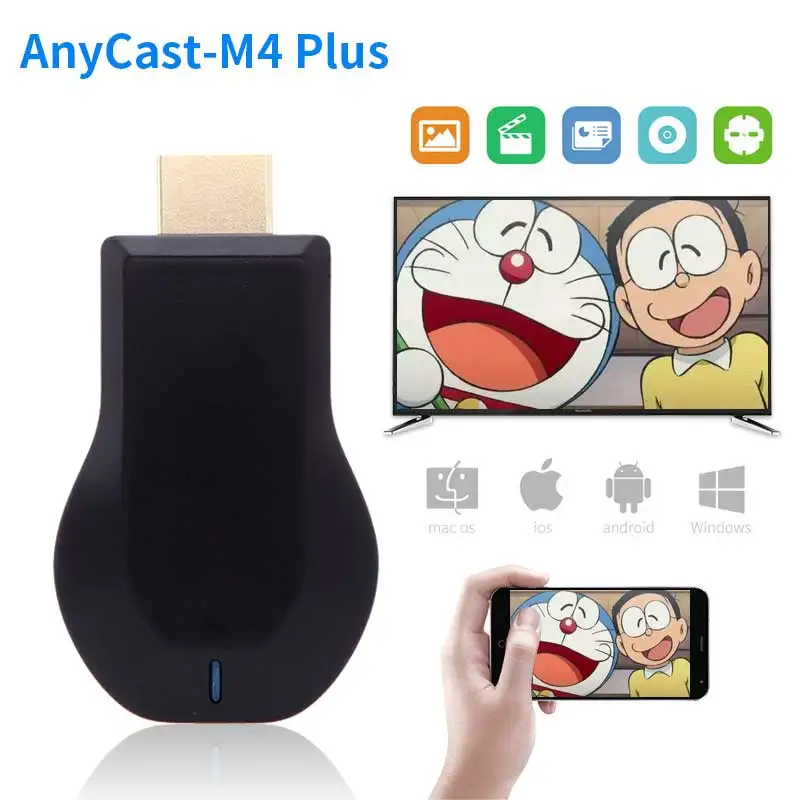 

Anycast M4 plus HDMI-совместимый медиа-видео стример Wi-Fi дисплей Dongle 1080P мини-ПК Android TV Stick Адаптер