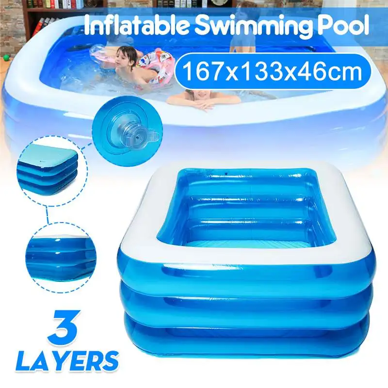

Summer Thickened Inflatable Swimming Pool 167x133x46cm Family Kid Children Adult Play Bathtub Outdoor Indoor Water Swimming Pool
