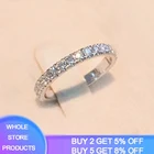 YANHUI 2 мм Тонкий 925 Серебряное кольцо Простые Модные Белые Золотой Цвет Циркон Кольца для женщин и девушек, подарки стекируемые обручальные кольца