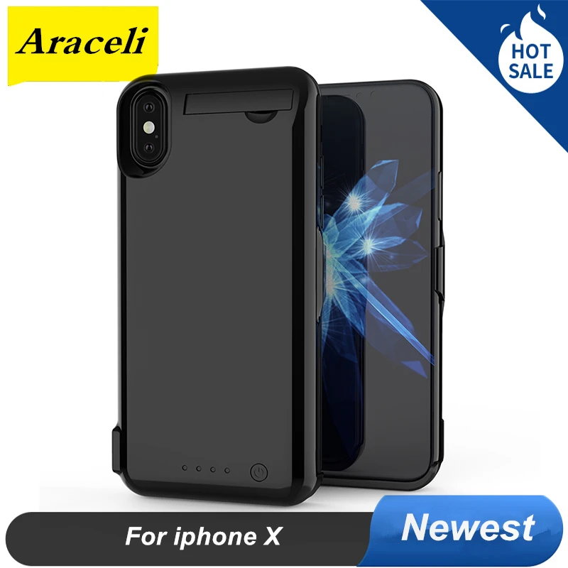 Чехол для аккумулятора iphone X 10000 мАч 2020 запасное зарядное устройство чехол умный