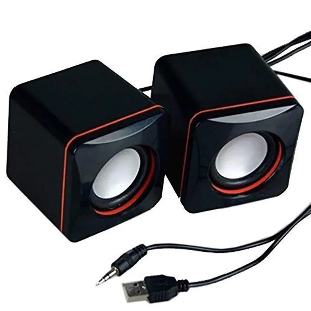 

2pcs Portable Computer Speakers USB Powered Desktop Mini Speaker Bass Sound Music Player System Wired Small Speaker