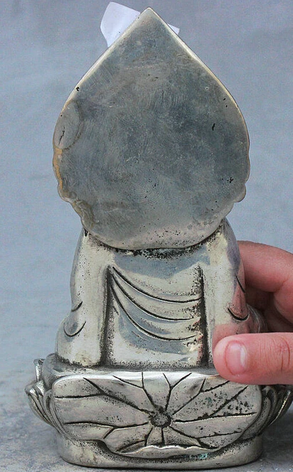 

decoration Tibet copper silver Tibetan Buddhism Silver Seat lotus Shakyamuni Sakyamuni Bowl Buddha Statue