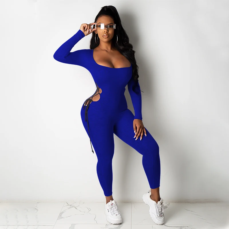 

2020 sexy Autumn Turtleneck Skinny Casual Jumpsuit Women Long Sleeve Sport Wear Womens Rompers Black Fitness Overalls Bodysuit