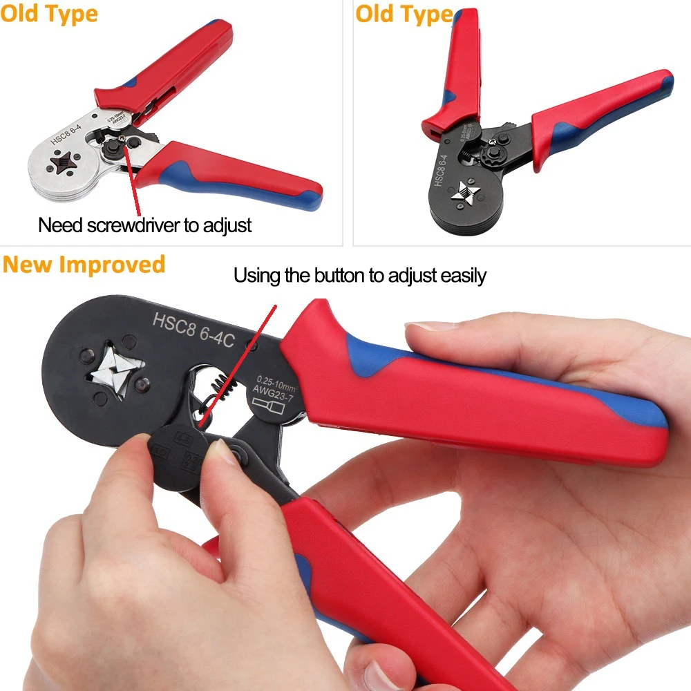 Новый HSC8 6-4C терминалы обжимные плоскогубцы провода саморегулирующаяся ручка Тип