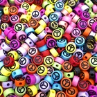 100 шт.лот 7 мм акриловые разделенные бусины овальной формы символы мира бусины для изготовления ювелирных изделий сделай сам шармы браслет ожерелье аксессуары #15