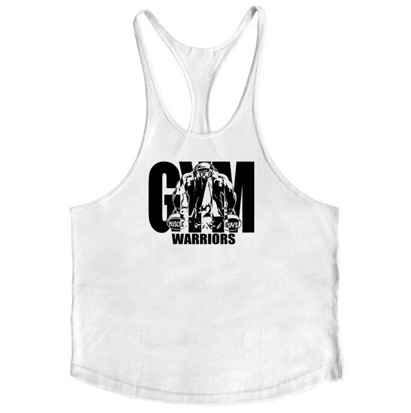 Summer Y Back Gym Stringer Tank Top Men Cotton Clothing Bodybuilding Sleeveless Shirt Fitness Vest Muscle Singlets Workout Tank images - 6