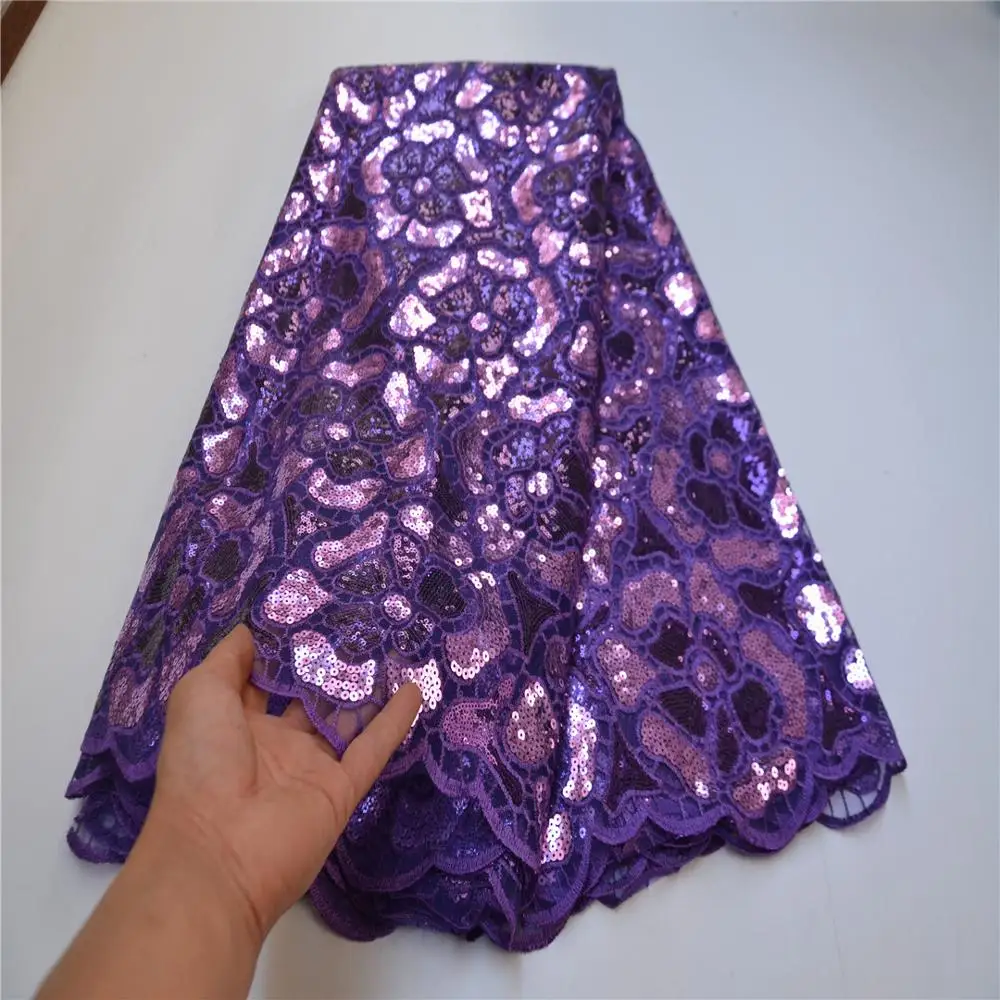 Африканская кружевная ткань с блестками 2021 Новое поступление в нигерийском