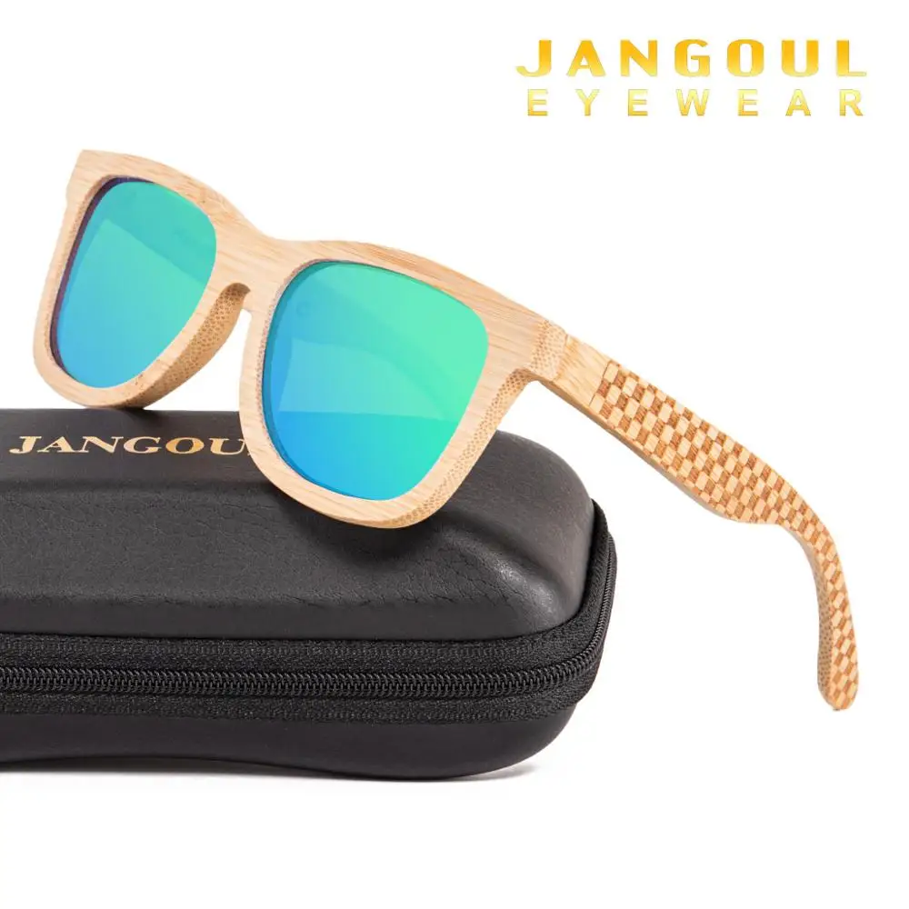 

JANGOUL Carved Design Sunglasses Classic Bamboo Wooden Sun Glasses Natural Men Women Retro Handmade Eyewear TA01