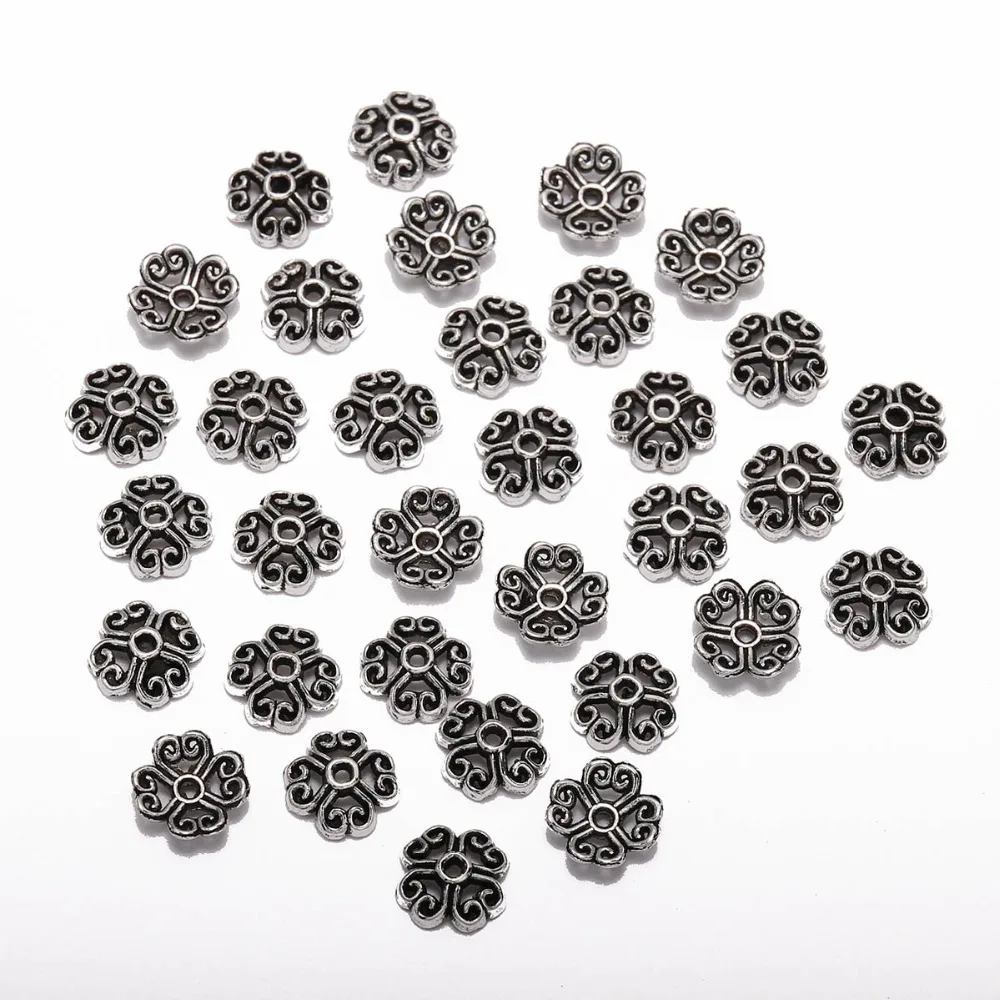 

50 шт./лот, 8 мм, 4 лепестка, античный персик, сердце, цветок, раздеватель, Торус, концевые бусины, шляпы для изготовления ювелирных изделий своими руками