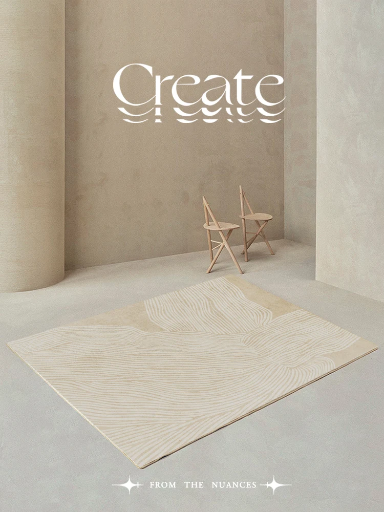 

Nordic Style Living Room Carpet Wind Striped Minimalist Blanket Quiet Original Bedroom Coffee Table