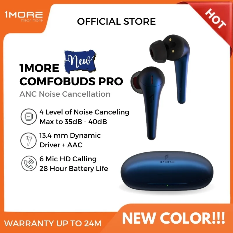 1MORE ComfoBuds Pro ES901 Беспроводные наушники Bluetooth 5.0 tws ANC QuietMax тройной драйвер 13 4 мм