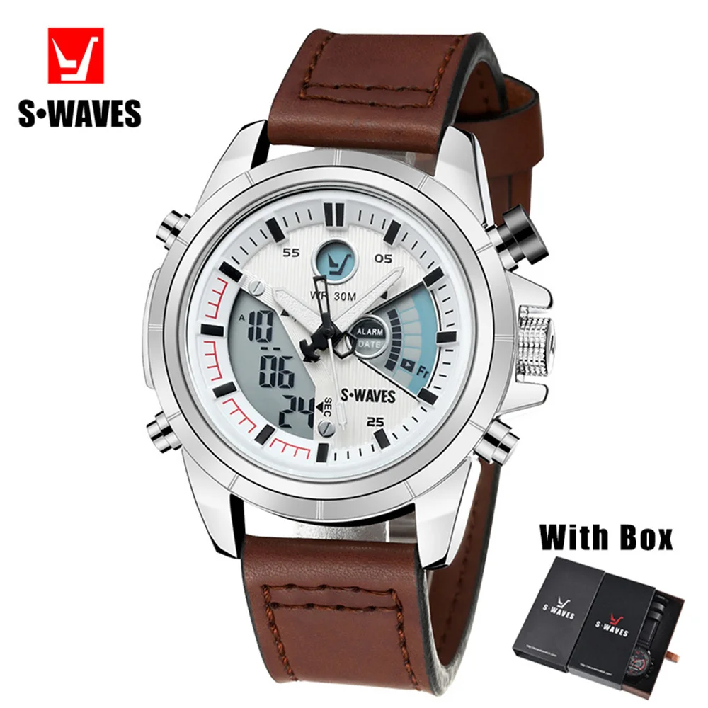 

Fashion Men Watch Casual Unique Army Quartz Wristwatch Mens Alarm Clock Waterproof Leather Band Back Light Montre Homme With Box